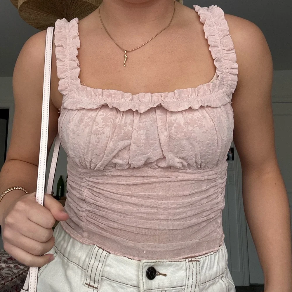 Pink Ruffle Tank - Picture 1 of 2